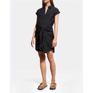 Veronica Beard Black Tie-Front Mini Dress